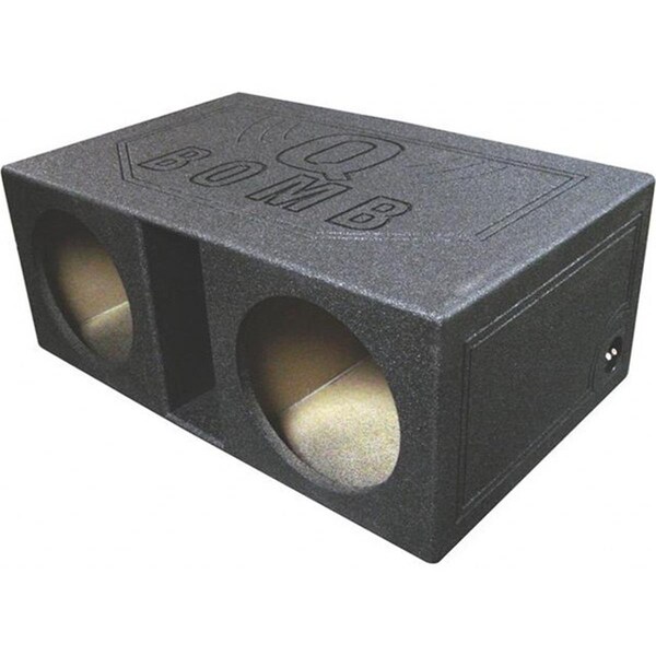 Q Power Empty Subwoofer Box 2 12 inch Slot Ported QBOMB12VL Zoro